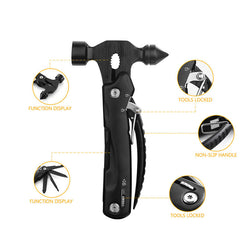 Tenvellon Multi Hammer Car Safety Hammer Outdoor Multi Tool Kit