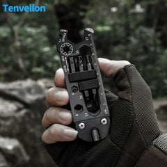 Tenvellon Pocket Tools Keychain Pocket Multi tool with Screwdriver Set