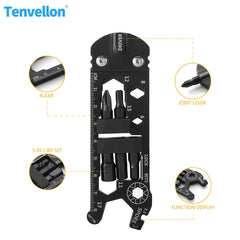 Tenvellon Pocket Tools Keychain Pocket Multi tool with Screwdriver Set