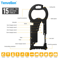 Tenvellon Pocket Tools Keychain 15 in 1