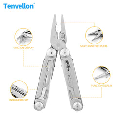 Tenvellon Outdoor Folding Pliers 12-in-1 High-Quality Multi-Function Precision Combination Tool